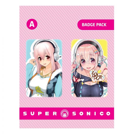 Super Sonico sada odznaků 2-Pack Set A - Kliknutím na obrázek zavřete