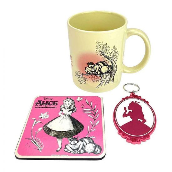 Disney Mug, podtácky and Přívěsek na klíče Set Alice in Wonderla - Kliknutím na obrázek zavřete