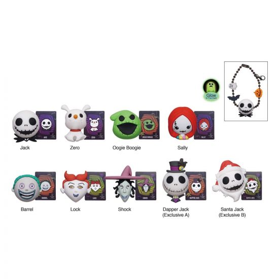 Nightmare before Christmas Charm 3D PVC Bag Clips Display (24) - Kliknutím na obrázek zavřete