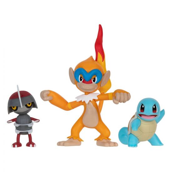 Pokémon Battle Figure Set 3-Pack Pawniard, Squirtle #1, Monferno - Kliknutím na obrázek zavřete