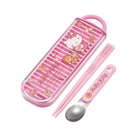 Hello Kitty jídelní hůlky & Spoon Sweety pink - Kliknutím na obrázek zavřete