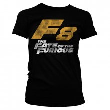 The Fate Of the Furious ladies t-shirt F8 Distressed Logo Black