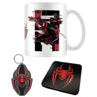 Marvel Mug, podtácky and Přívěsek na klíče Set Spider-Man Miles