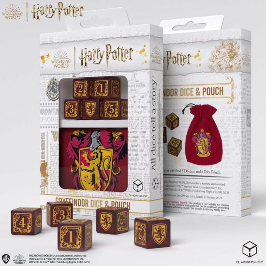 Harry Potter Dice Set Nebelvír Dice & Pouch Set (5) - Kliknutím na obrázek zavřete