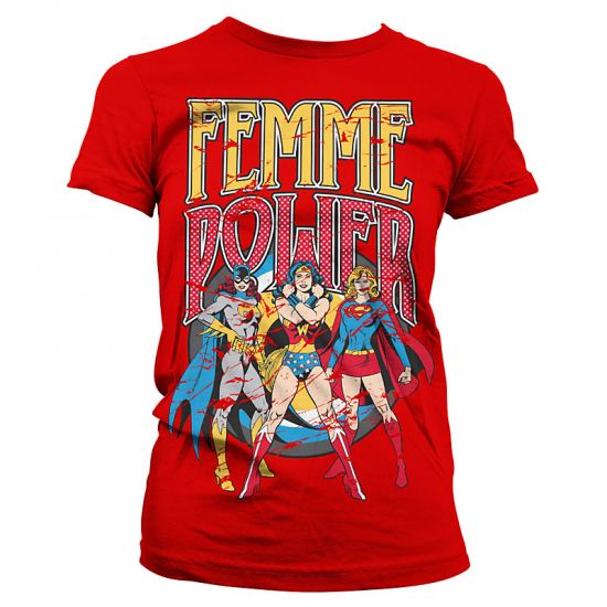 Červené tričko dámské DC Comics Femme Power - Kliknutím na obrázek zavřete
