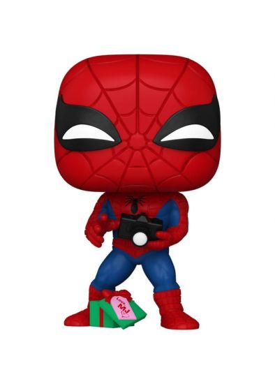 Marvel POP! Vinylová Figurka Holiday Spiderman w/Open gift 9 cm - Kliknutím na obrázek zavřete