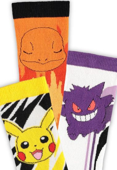 Pokémon ponožky 3-Pack Pikachu, Charmander, Gengar 43-46 - Kliknutím na obrázek zavřete