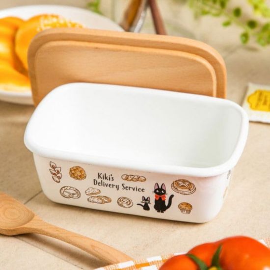 Kiki delivery's service butter dish with wooden lid Viennese pas - Kliknutím na obrázek zavřete