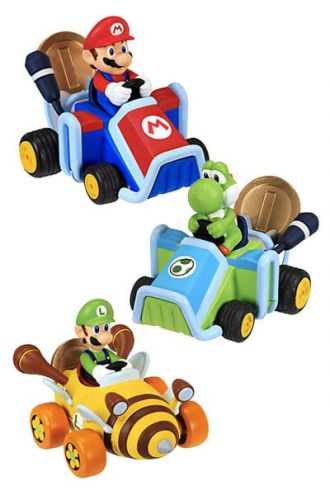 World of Nintendo Super Mario Kart Pullback Vehicles with Figure