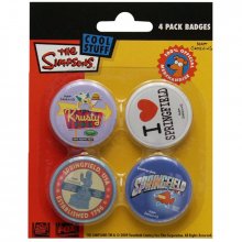 The Simpsons Pin Badges Springfield 4-Pack
