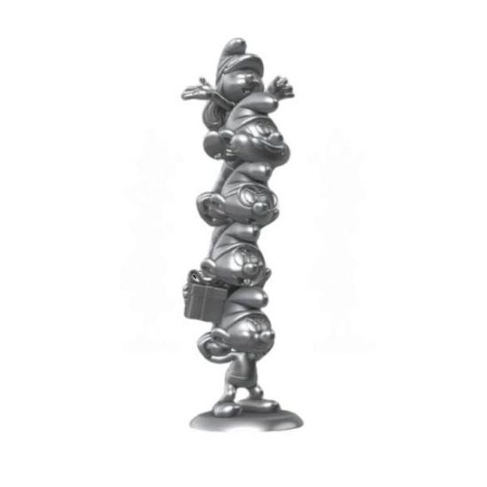 The Smurfs Resin Socha Smurfs Column Silver Limited Edition 50 - Kliknutím na obrázek zavřete