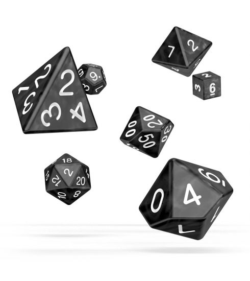 Oakie Doakie Dice RPG Set Marble - Black (12) - Kliknutím na obrázek zavřete