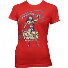 Wonder Woman ladies t-shirt Strongest Woman Alive red