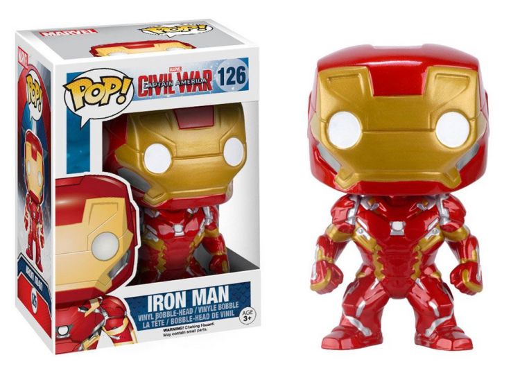 Captain America Civil War POP! Vinyl Bobble-Head Iron Man 10 cm - Kliknutím na obrázek zavřete