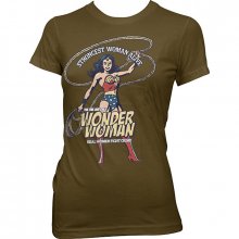 Wonder Woman ladies t-shirt Strongest Woman Alive brown