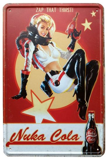 Fallout Metal Sign Nuka Cola Girl - Kliknutím na obrázek zavřete