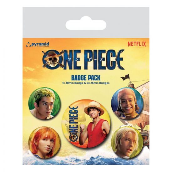 One Piece Pin-Back Buttons 5-Pack The Straw Hats - Kliknutím na obrázek zavřete