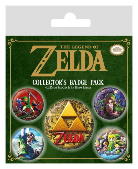 Legend of Zelda sada odznaků 5-Pack Classics - Kliknutím na obrázek zavřete