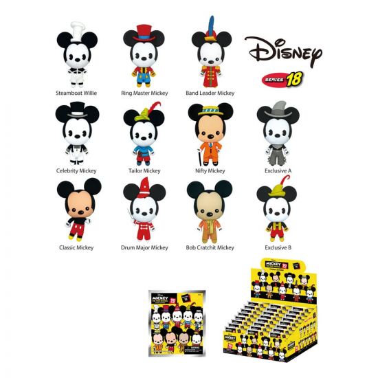 Disney PVC Bag Clips Mickey Through the Year Series 18 Display ( - Kliknutím na obrázek zavřete