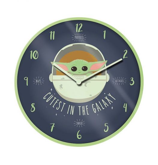 Star Wars The Mandalorian Wall Clock Cutest In The Galaxy - Kliknutím na obrázek zavřete