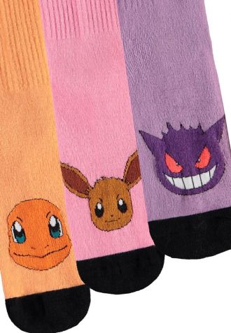 Pokemon ponožky 3-Pack Heads Colormix 35-38