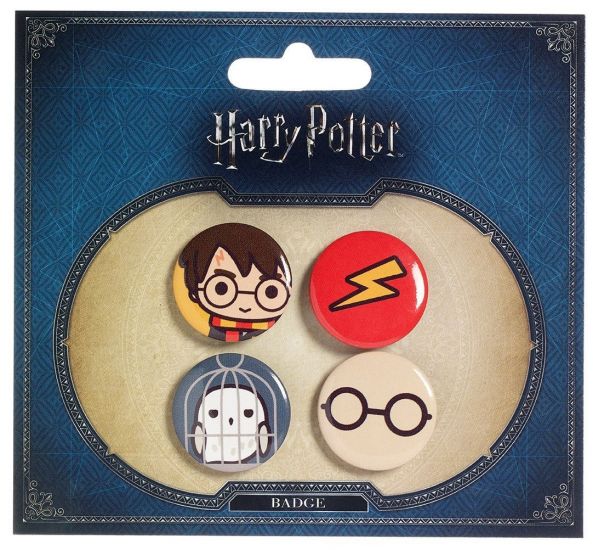 Harry Potter Cutie Button Badge 4-Pack Harry Potter & Hedwig - Kliknutím na obrázek zavřete