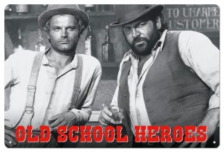 Bud Spencer & Terence Hill kovová tabulka Old School Heroes 20 x