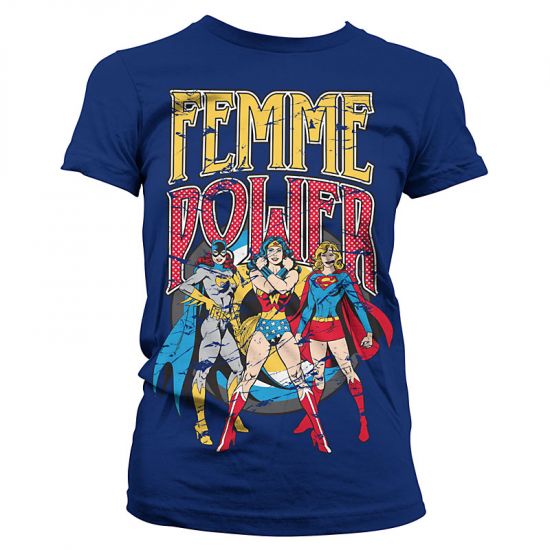 Dámské tričko DC Comics Femme Power Navy - Kliknutím na obrázek zavřete