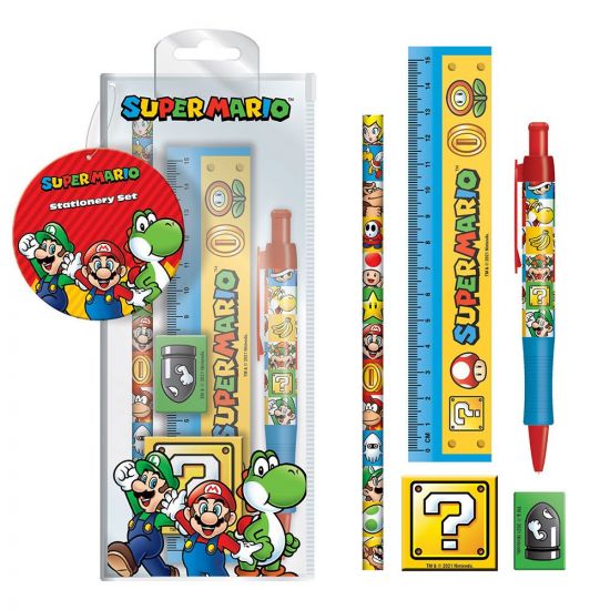 Super Mario 5-Piece Stationery Set - Kliknutím na obrázek zavřete