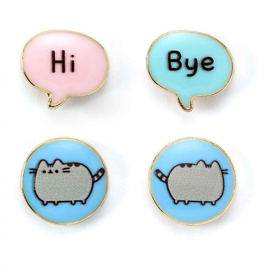 Pusheen Stud Naušnice 2-pack "Hi , Bye" - Kliknutím na obrázek zavřete