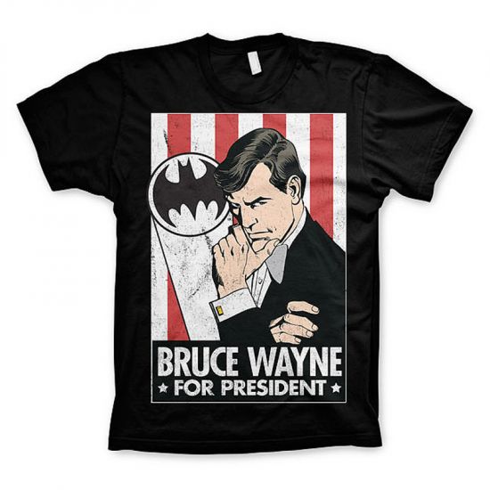 Batman černé pánské tričko Bruce Wayne For President - Kliknutím na obrázek zavřete