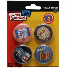 The Simpsons Pin Badges Duff Beer 4-Pack