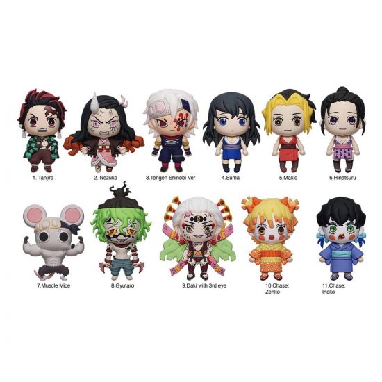 Demon Slayer: Kimetsu no Yaiba 3D PVC Bag Clips Series 6 Display - Kliknutím na obrázek zavřete