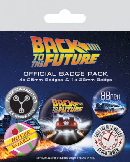 Back to the Future sada odznaků 5-Pack DeLorean - Kliknutím na obrázek zavřete