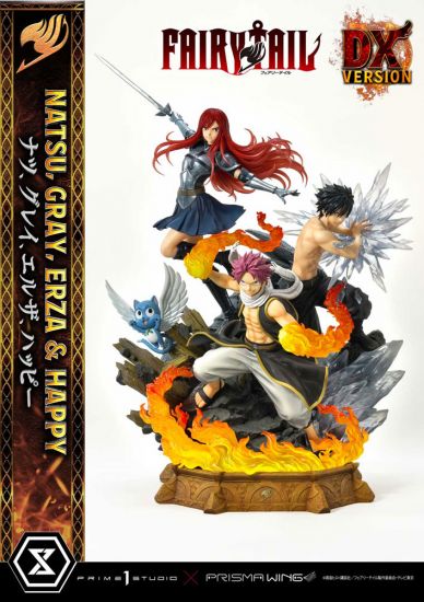 Fairy Tail PVC Socha 1/7 Natsu, Gray, Erza, Happy Deluxe Versio - Kliknutím na obrázek zavřete