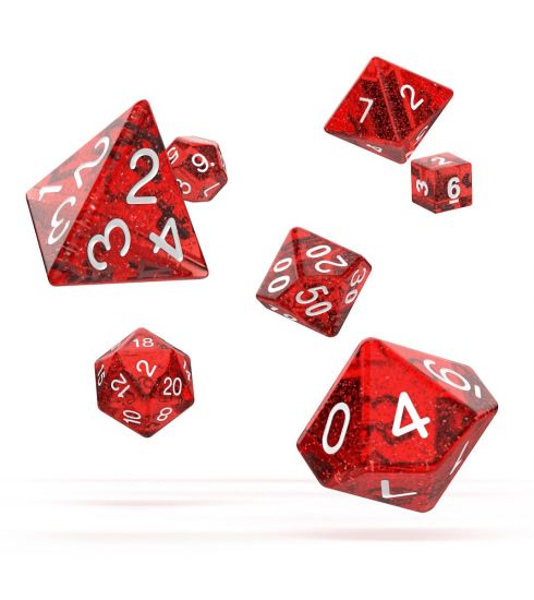 Oakie Doakie Dice RPG Set Speckled - Red (7) - Kliknutím na obrázek zavřete