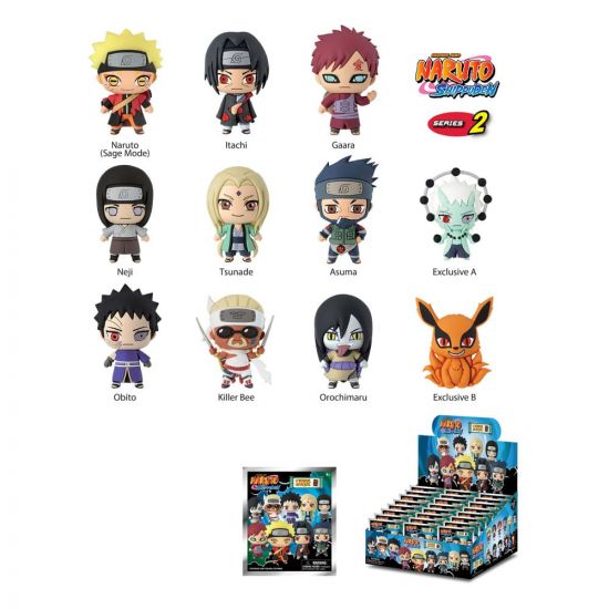 Naruto Shippuden PVC Bag Clips Series 2 Display (24) - Kliknutím na obrázek zavřete