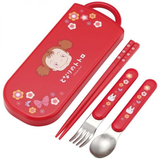 My Neighbor Totoro jídelní hůlky & Spoon & Fork Set Mei Red - Kliknutím na obrázek zavřete