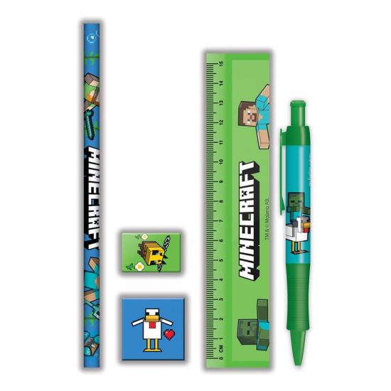 Minecraft 5-Piece Stationery Set - Kliknutím na obrázek zavřete