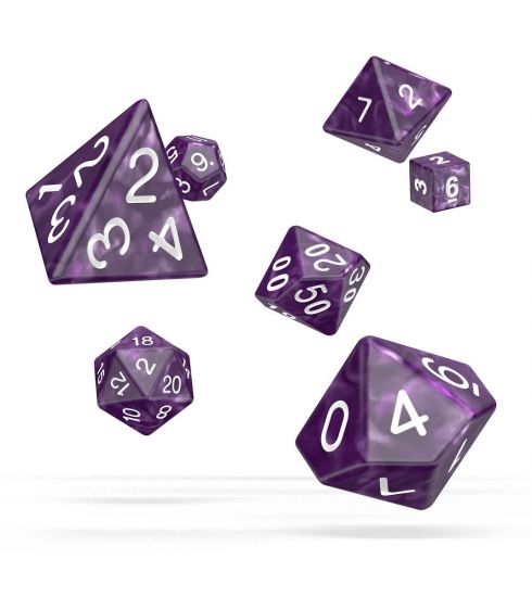 Oakie Doakie Dice RPG Set Marble - Purple (7) - Kliknutím na obrázek zavřete