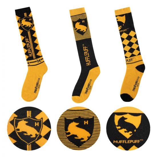 Harry Potter Knee-high socks 3-Pack Hufflepuff - Kliknutím na obrázek zavřete