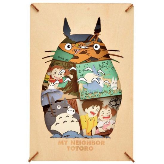 My Neighbor Totoro Paper Model Kit Paper Theater Wood Style Silh - Kliknutím na obrázek zavřete