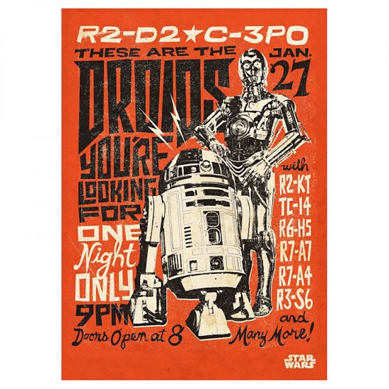 Star Wars kovový plakát Legend Droids 32 x 45 cm - Kliknutím na obrázek zavřete