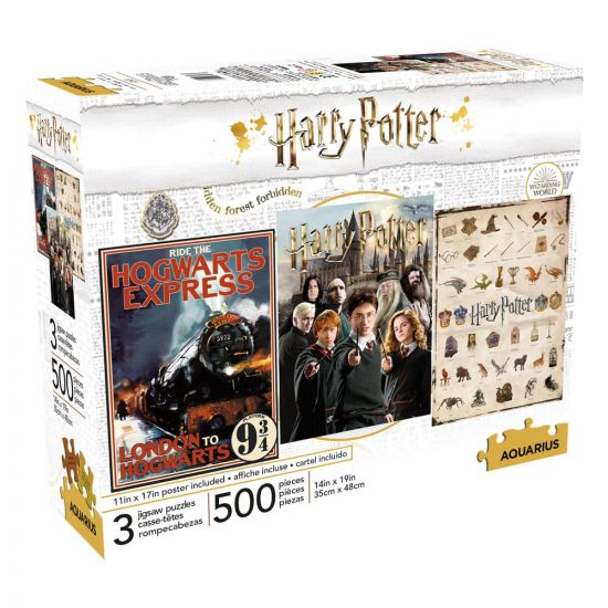 Harry Potter skládací puzzle Movie Poster 3-Pack (500 pieces) - Kliknutím na obrázek zavřete