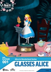 Alice in Wonderland Mini Diorama Stage PVC Socha Glasses Alice