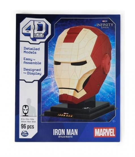 Marvel: 4D Build - Iron Man Head 3D Puzzle - Kliknutím na obrázek zavřete