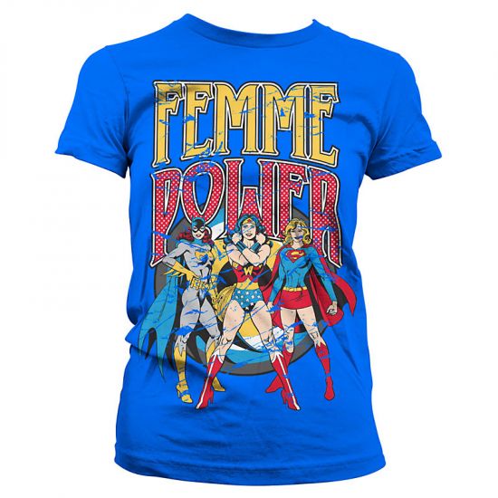 Modré Dámské tričko DC Comics Femme Power - Kliknutím na obrázek zavřete