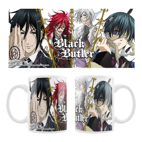 Black Butler Ceramic Hrnek Sebastian, Grell, Ash, Ciel - Kliknutím na obrázek zavřete