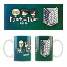 Attack on Titan Ceramic Hrnek Eren, Mikasa & Armin Chibi Style