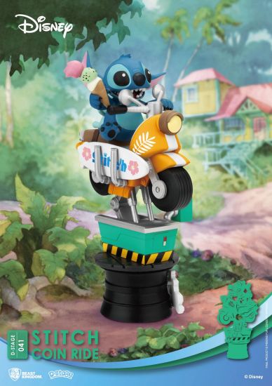 Disney D-Stage PVC Diorama Stitch Coin Ride 16 cm - Kliknutím na obrázek zavřete